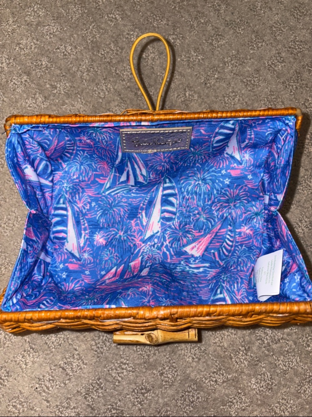 EUC Lilly Pulitzer Woven Rattan Clutch in Honey Brown - Picture 3 of 7